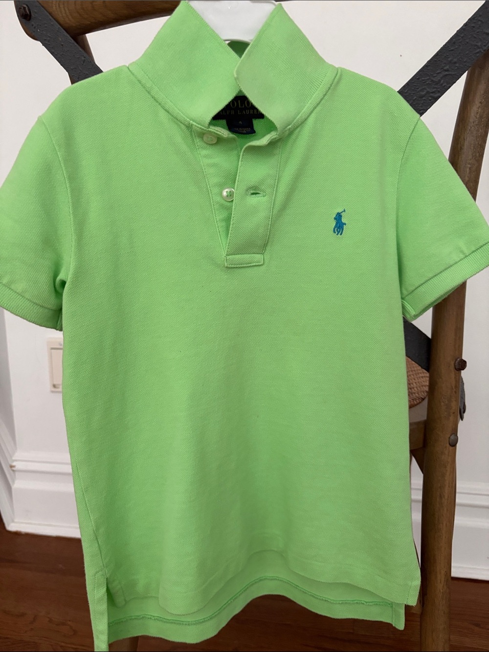 Ralph Lauren Kids Lime Green Polo with Blue Pony